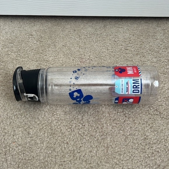 Disney Parks Mickey Mouse Water Bottle with Straw Clear Plastic Souvenir‎ - Picture 10 of 12